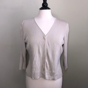 Tan Ann Taylor Silk Cardigan